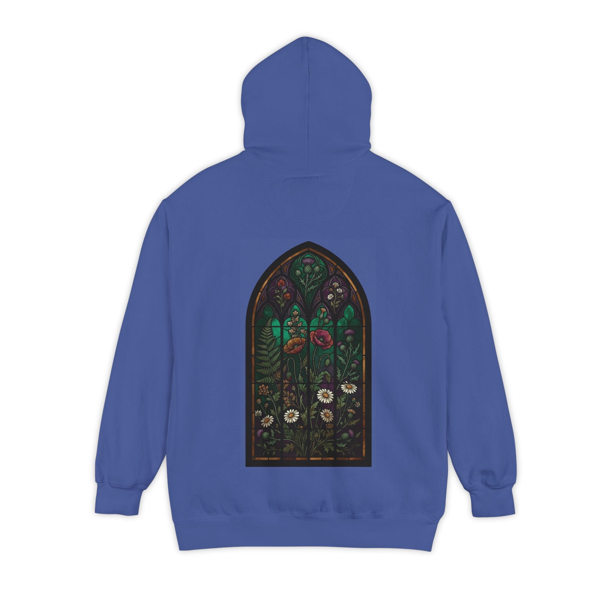 "Stained Glass Floral" Garment-Dyed Hoodie