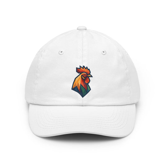 Color: White | Barnyard Rooster Dad Hat — Graphic