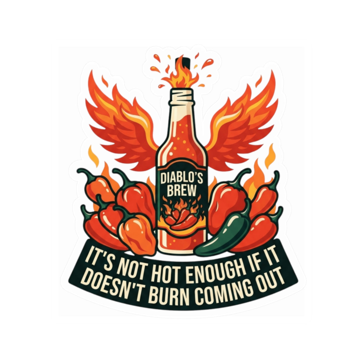 "Burns Coming Out" Sticker — Main