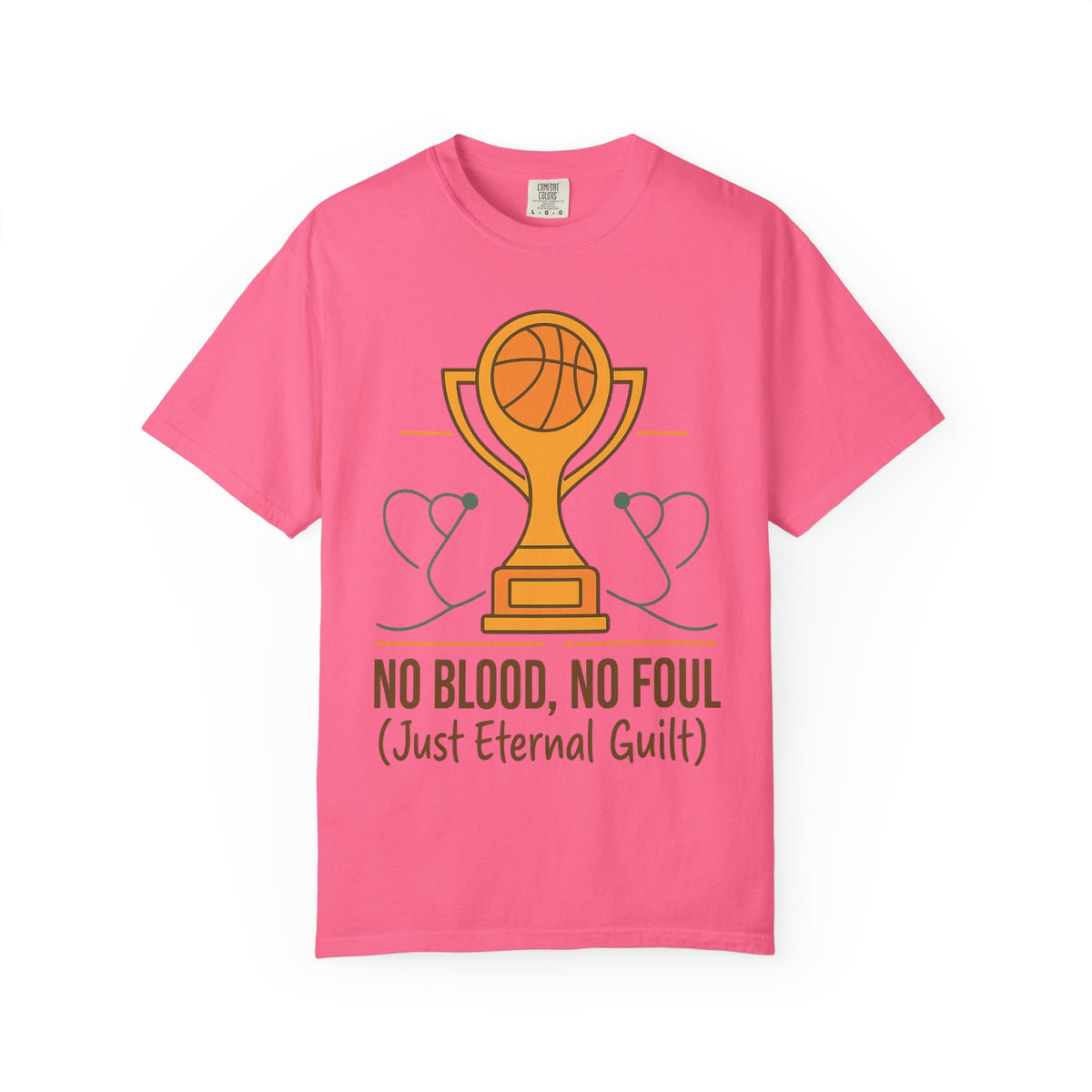 Color: Crunchberry | No Blood, No Foul Unisex Garment-Dyed T-shirt
