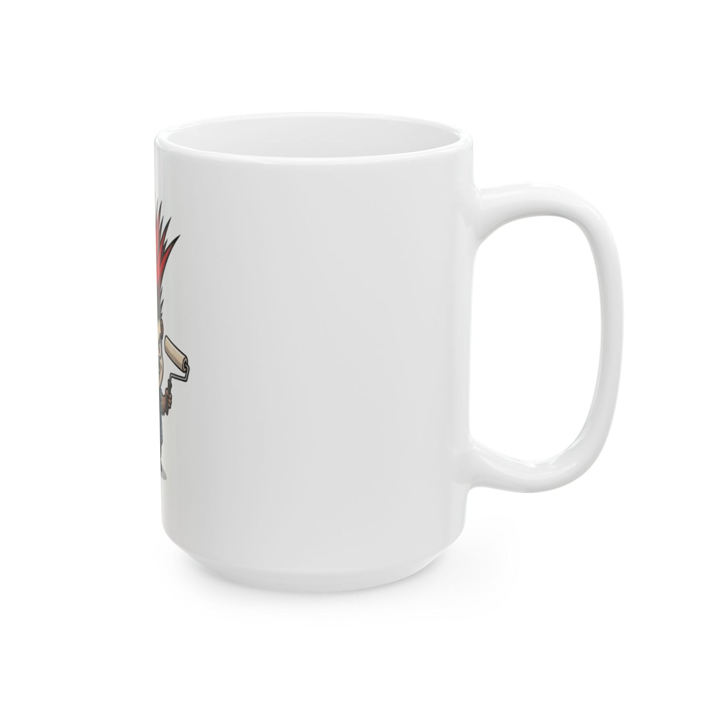 "Punkupine" White Ceramic Mug