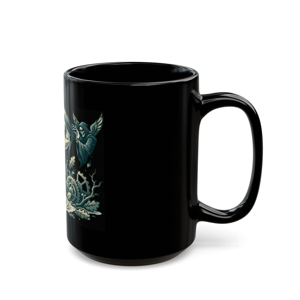"Time is a Thief" Black Ceramic Mug — Graphic
