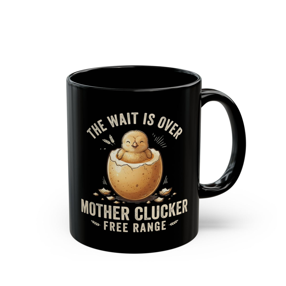 "The Wait is Over" Black Ceramic Mug