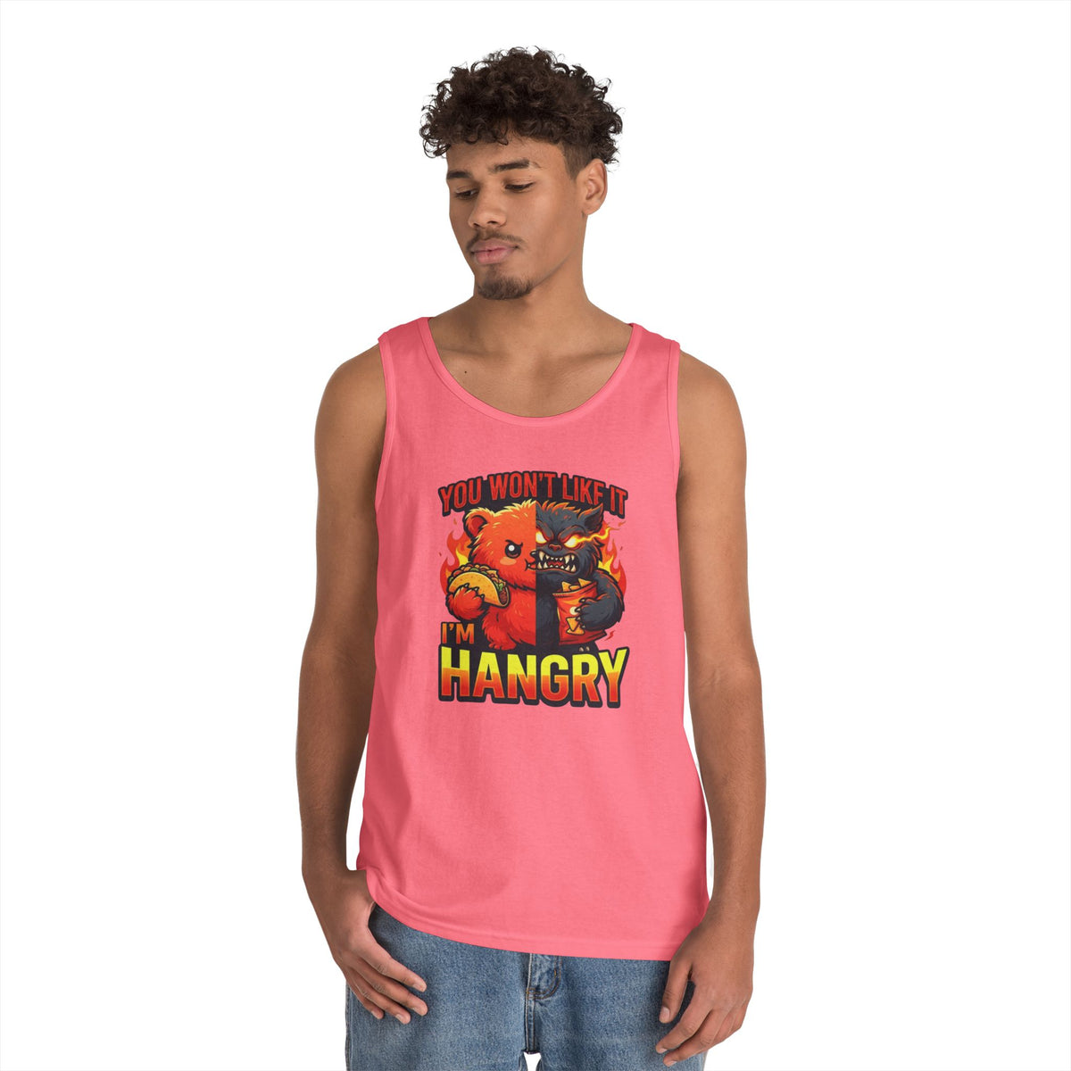 Color: Safety Pink | You Won't Like It I'm Hangry Tank Top