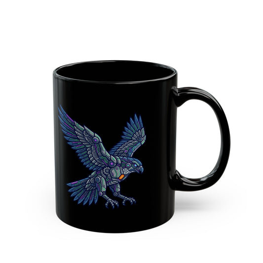 "Cyber Eagle" Black Ceramic Mug