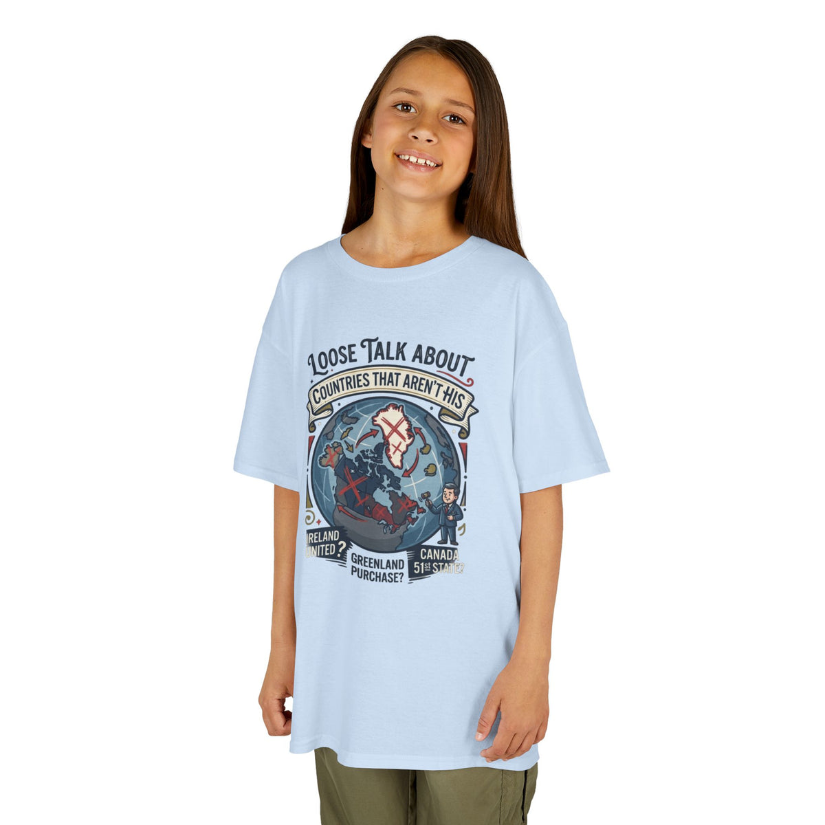 Color: Light Blue | Loose Talk About Countries That Aren't His Kids Tee
