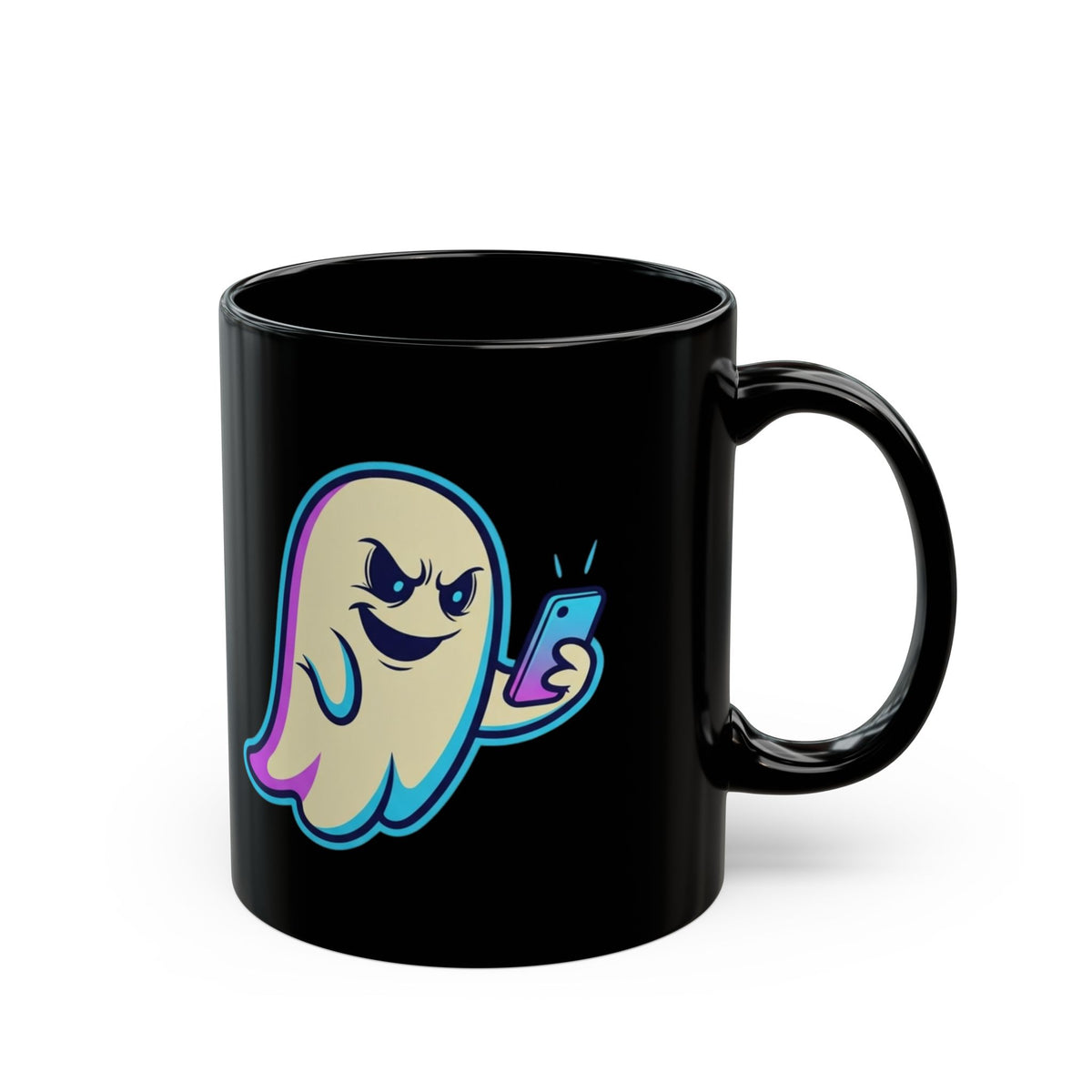 "Ghosting" Black Ceramic Mug — Graphic