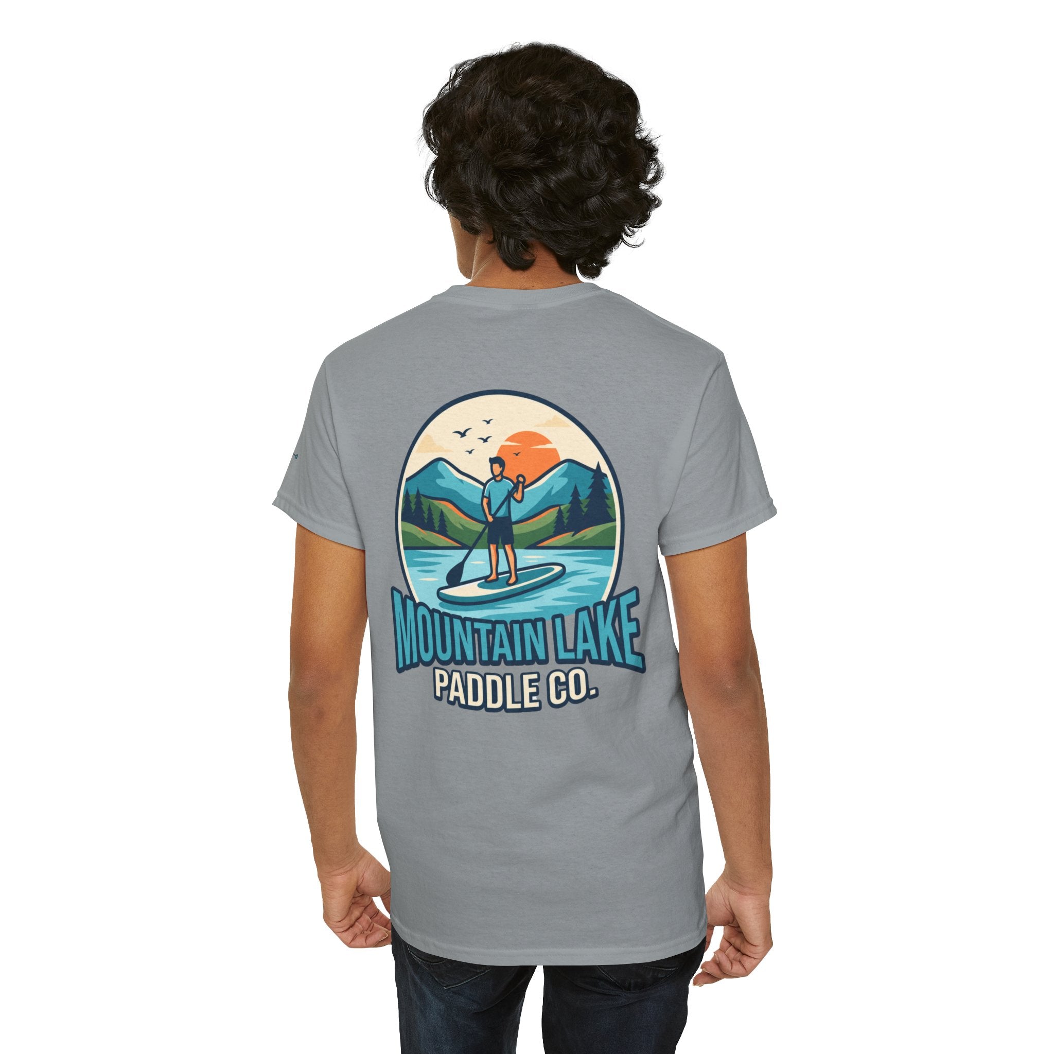 "Mountain Lake Paddle Board" Premium Graphic Tee