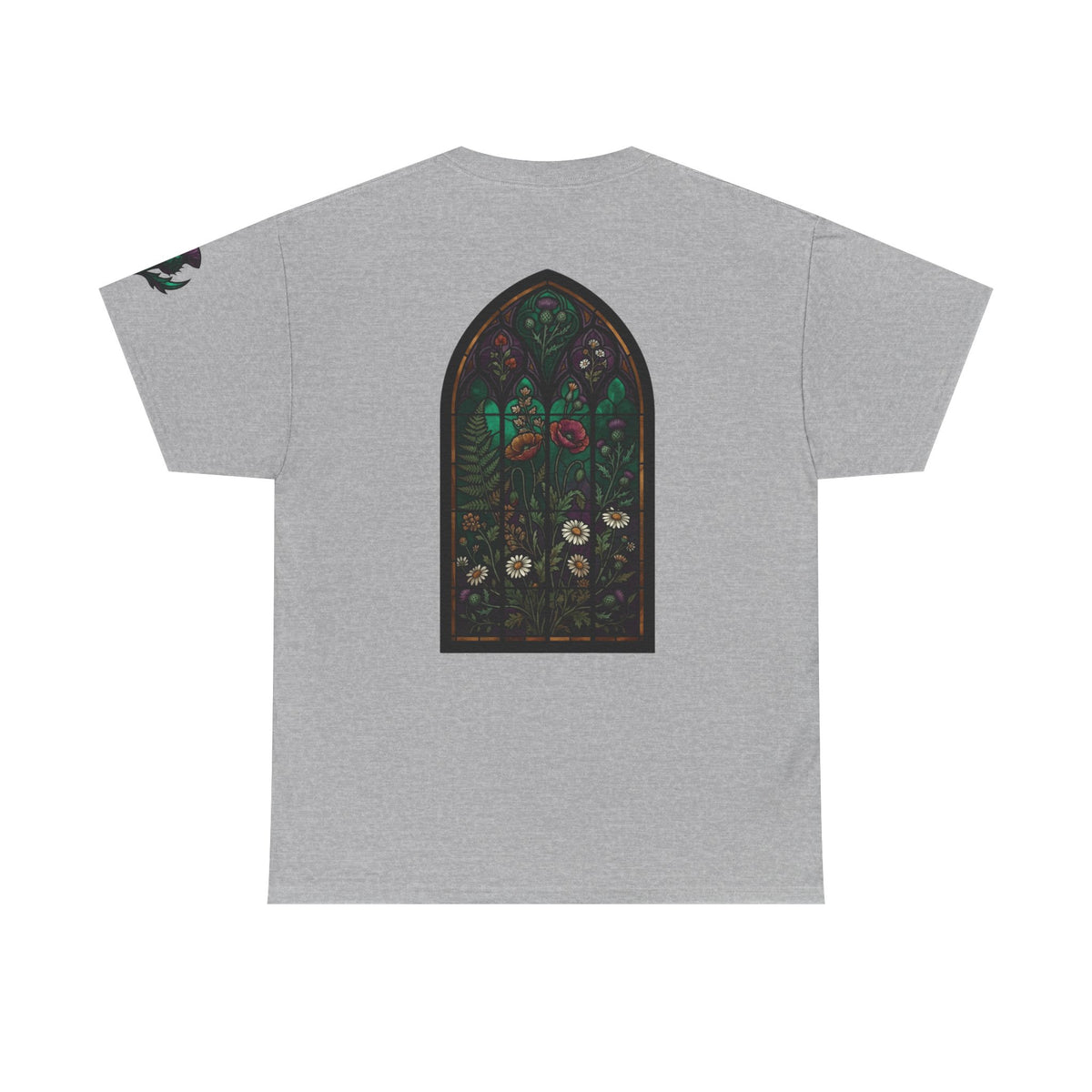 Color: Sport Grey | Stained Glass Floral Premium Graphic Tee