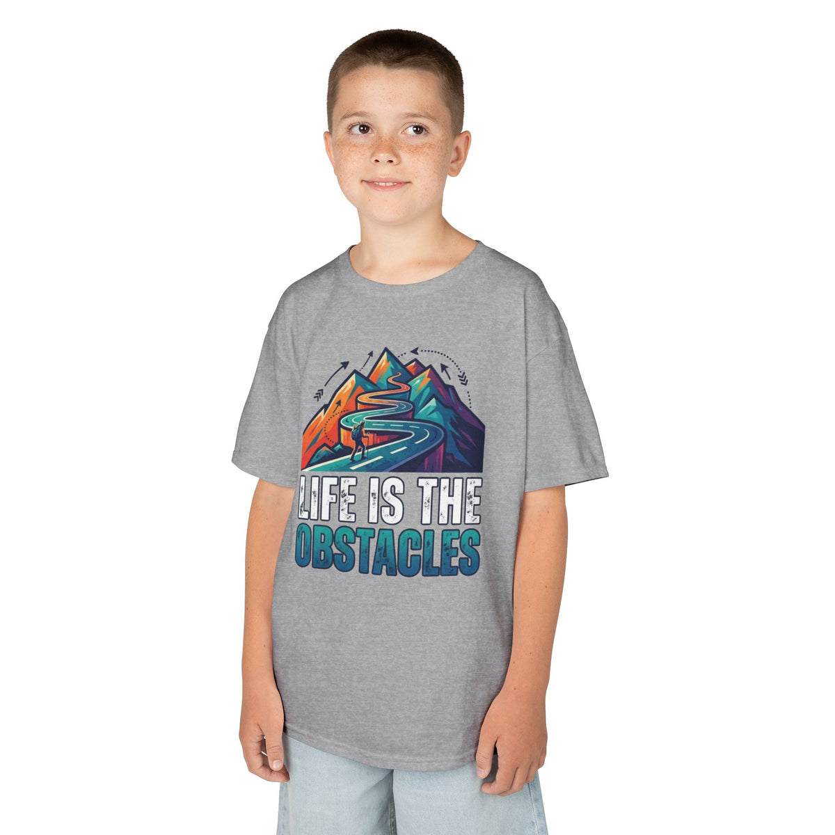 Color: Sport Grey | Life Is The Obstacles Kids Tee