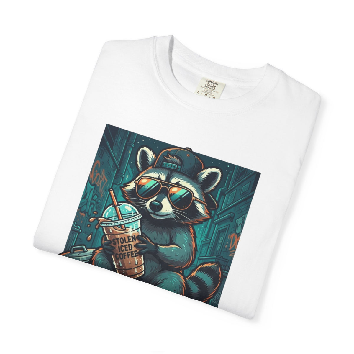 "Raccoon Energy" Unisex Garment-Dyed Tee