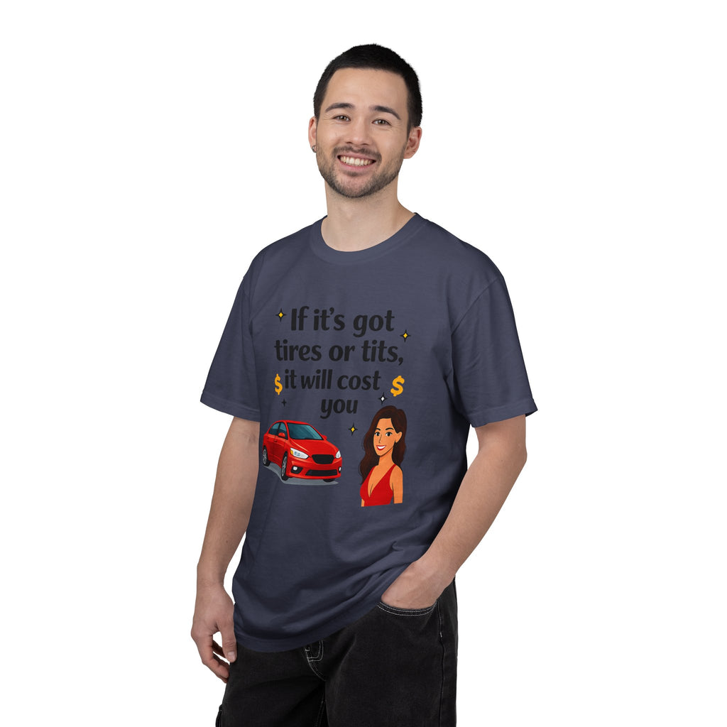 "Tires or Tits" Unisex Garment-Dyed T-shirt