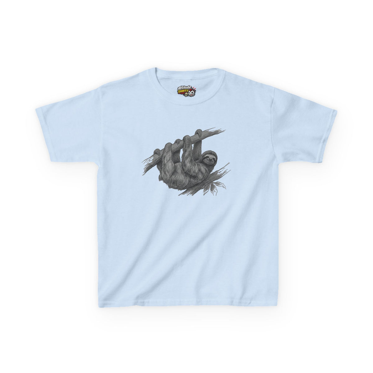 "Pencil Sketch Art Sloth" Kids Tee