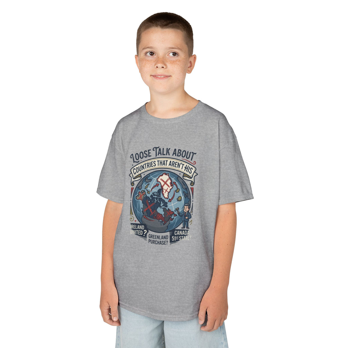 Color: Sport Grey | Loose Talk About Countries That Aren't His Kids Tee