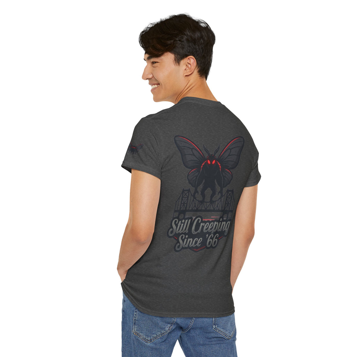 Color: Dark Heather | Mothman (West Virginia, USA) Premium Graphic Tee