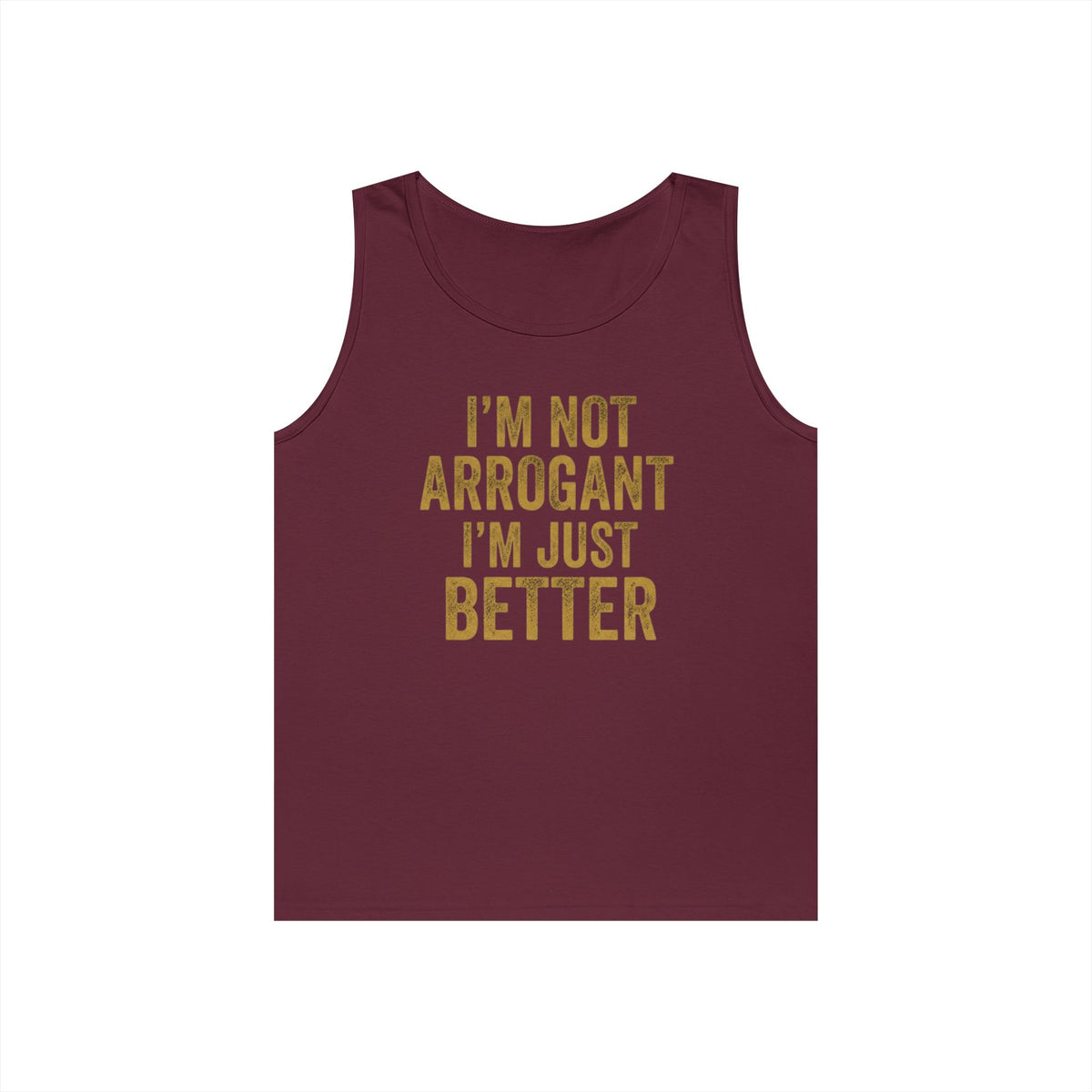 Color: Maroon | I'm Not Arrogant Tank Top