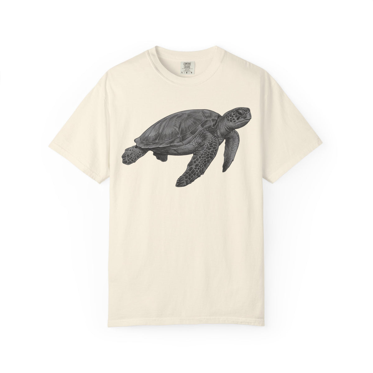 "Pencil Sketch Art Sea Turtle" Unisex Garment-Dyed Tee