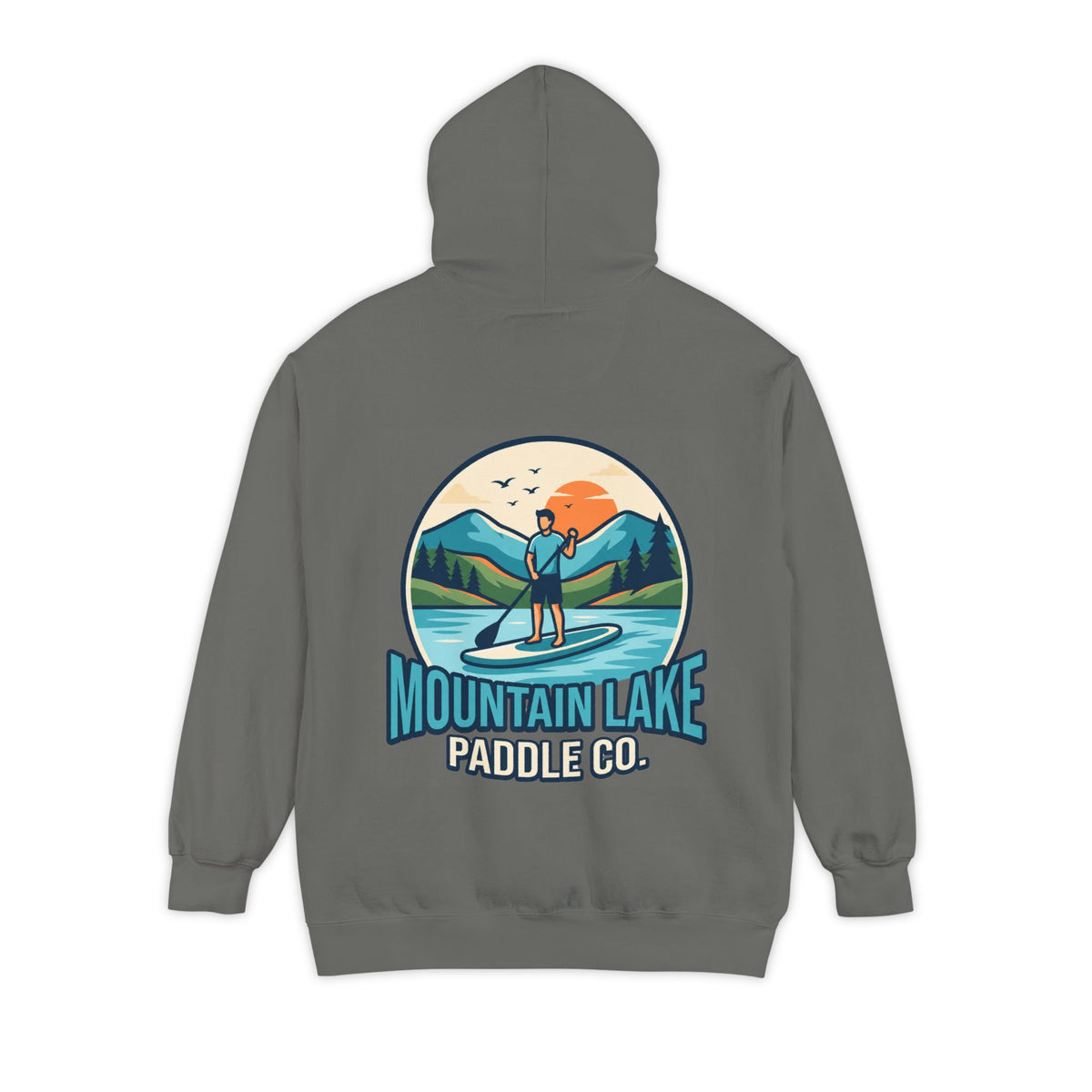 Color: Grey | Mountain Lake Paddle Board Garment-Dyed Hoodie