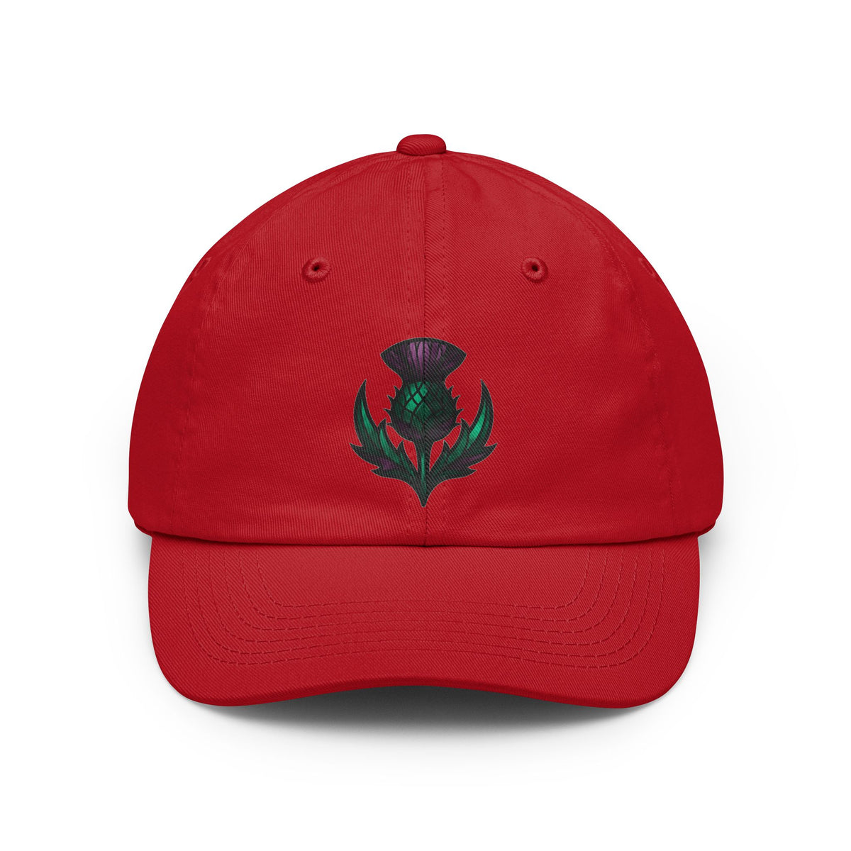 Color: Red | Stained Glass Floral Dad Hat — Graphic