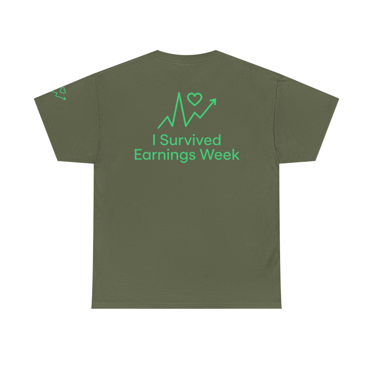Color: Military Green | I Survived Earnings Week Premium Graphic Tee
