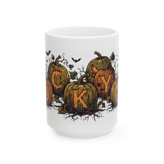 "Pumpkin FU" White Ceramic Mug