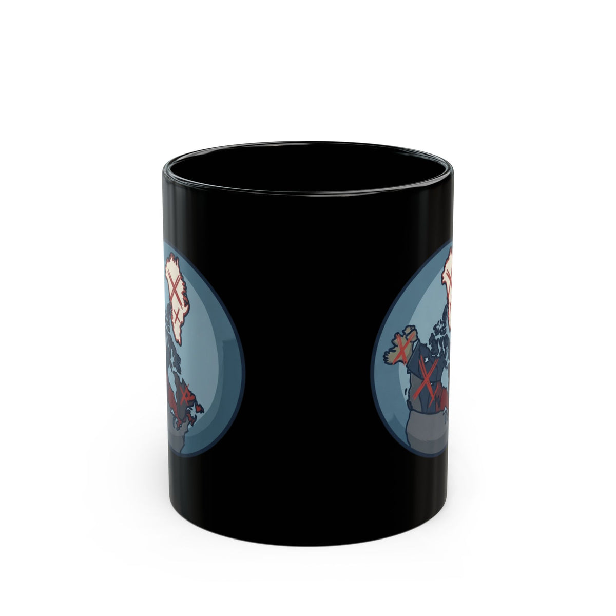 "Loose Talk About Countries That Aren't His" Black Ceramic Mug — Graphic