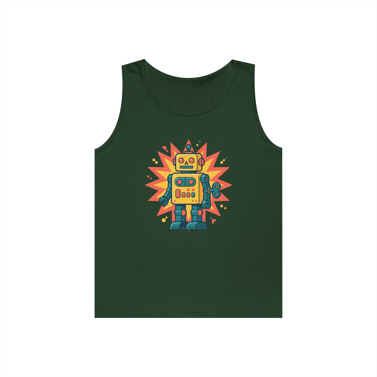 Color: Forest Green | Toy Robot Tank Top