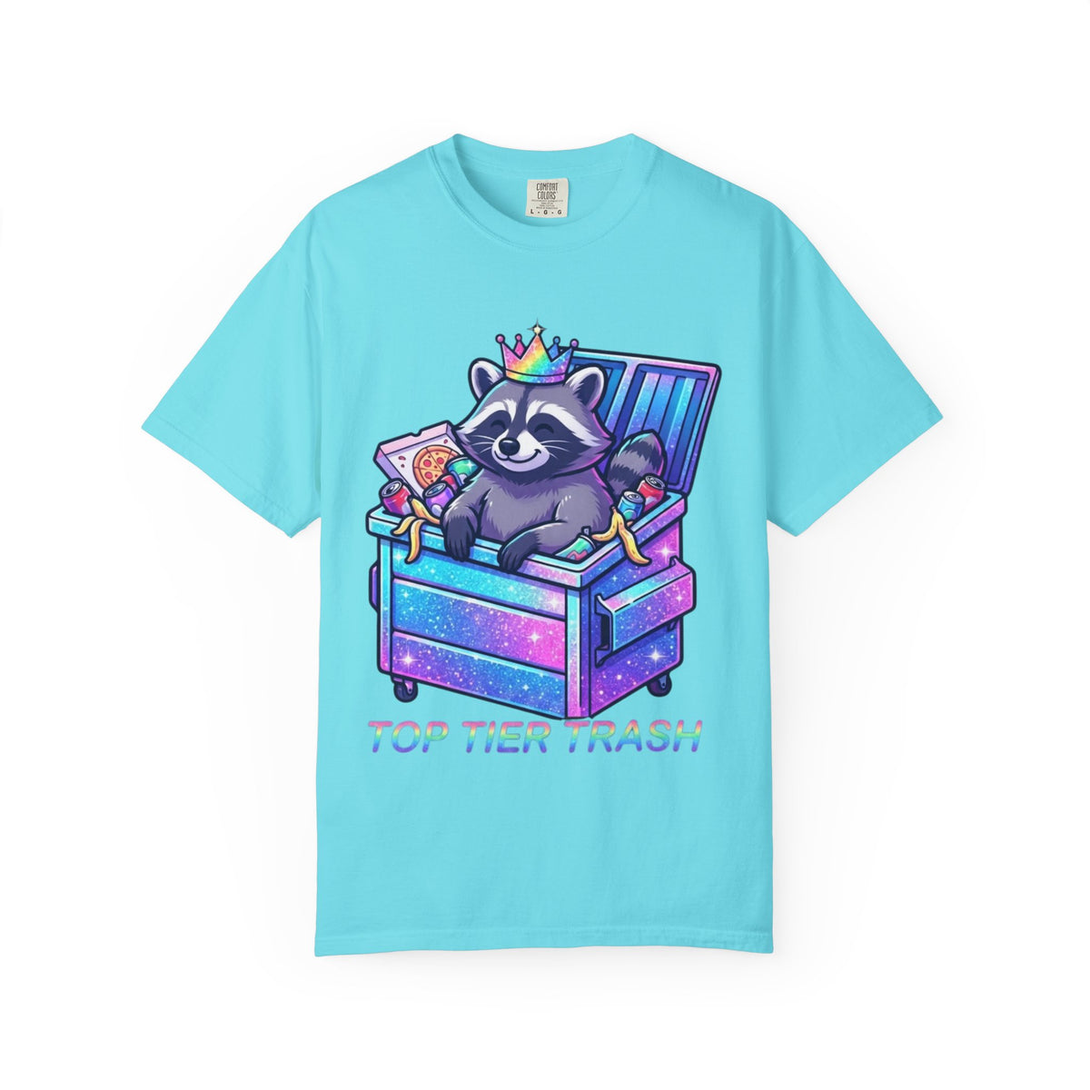 Color: Lagoon Blue | Top Tier Trash Unisex Garment-Dyed Tee