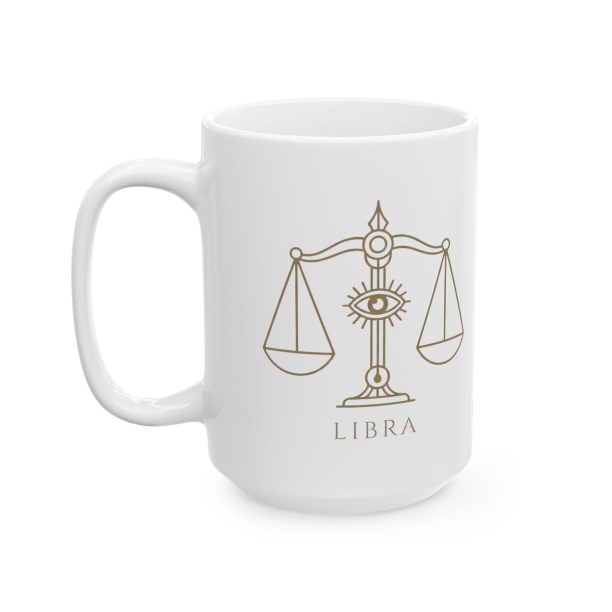 "Libra The Balanced Scales" White Ceramic Mug — Graphic