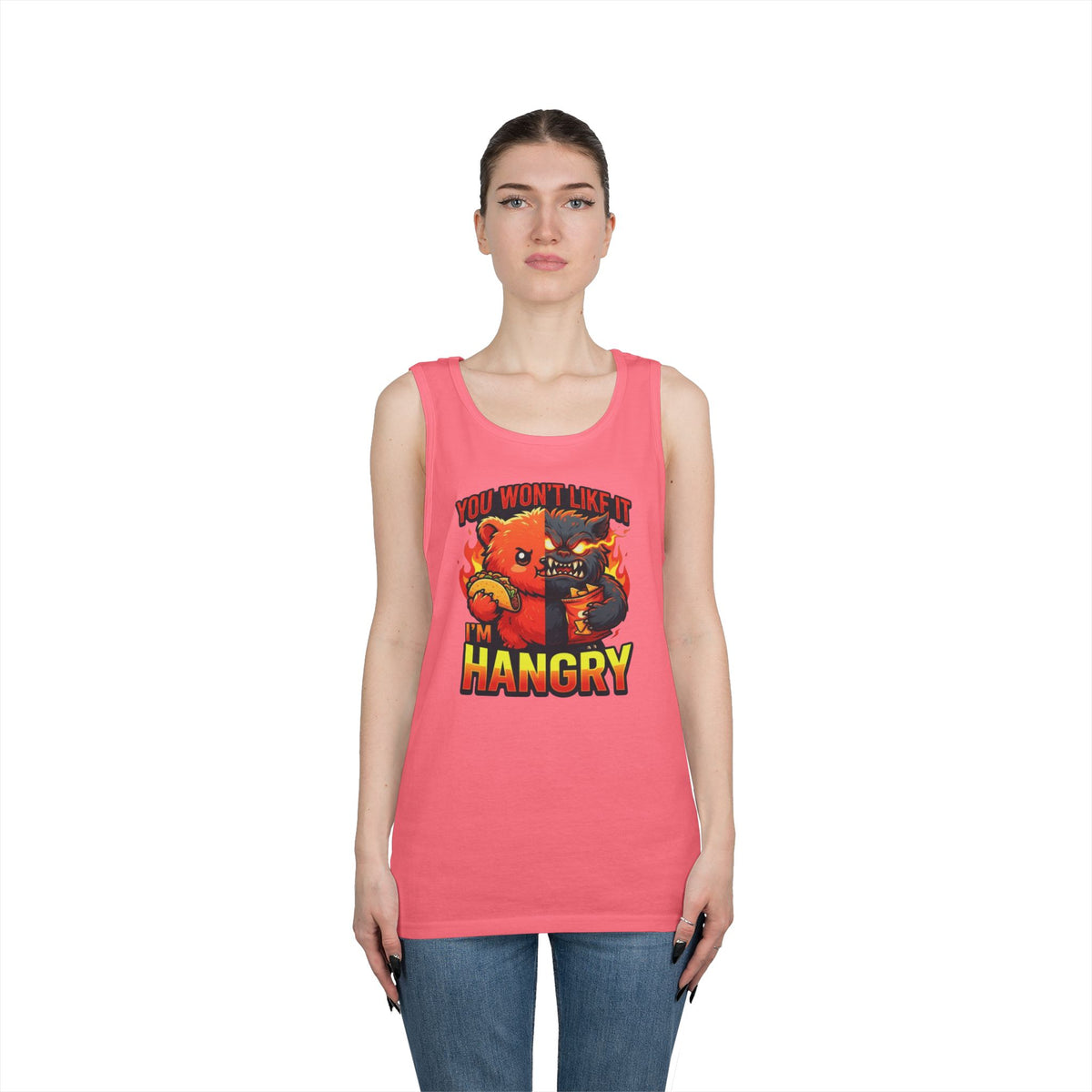 Color: Safety Pink | You Won't Like It I'm Hangry Tank Top