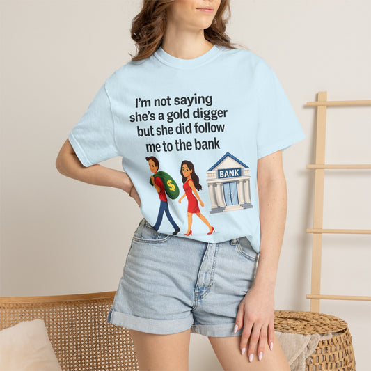 Color: Chambray | Gold Digger Unisex Garment-Dyed T-shirt