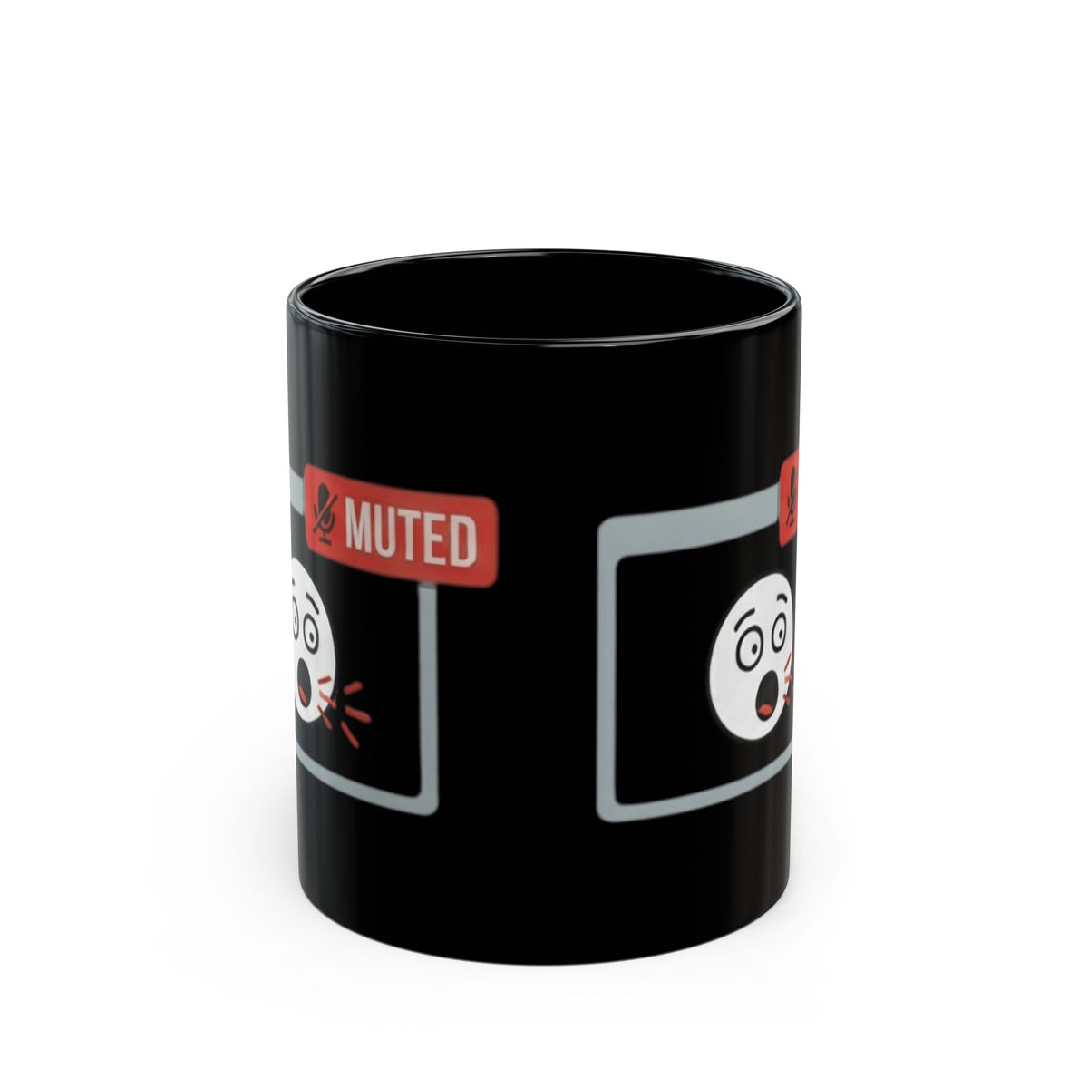 "I Found The Mute" Black Ceramic Mug — Graphic