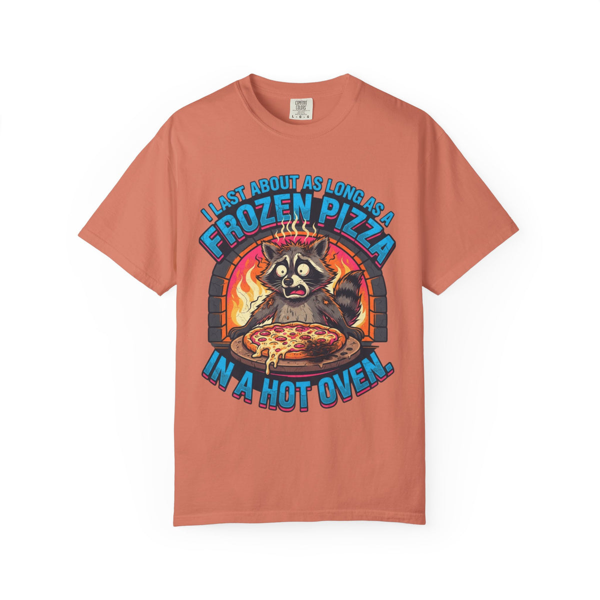 Color: Terracotta | Frozen Pizza in a Hot Oven Unisex Garment-Dyed Tee