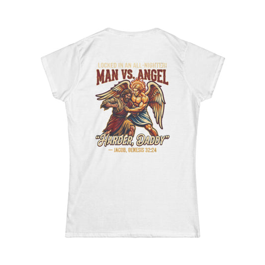 Color: White | Good Book Series Man vs Angel Women's Tee