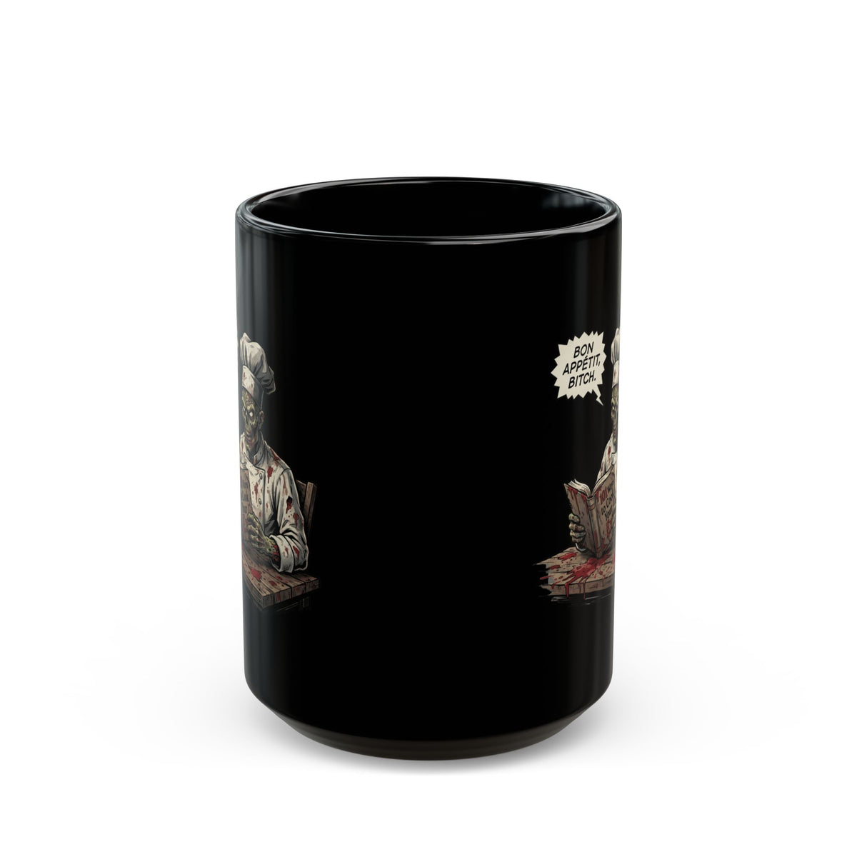 "Bon Appetit Bitch" Black Ceramic Mug