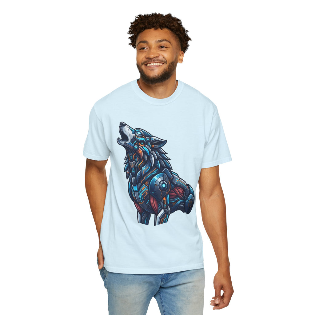 "Cyber Wolf" Unisex Garment-Dyed Tee