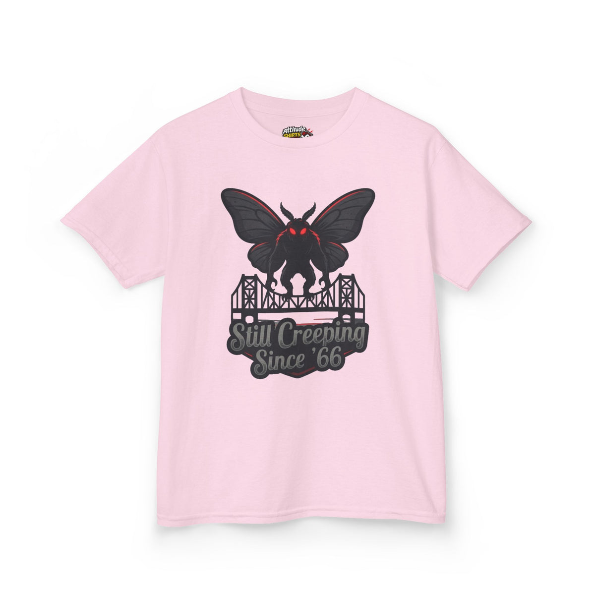 Color: Light Pink | Mothman (West Virginia, USA) Kids Tee