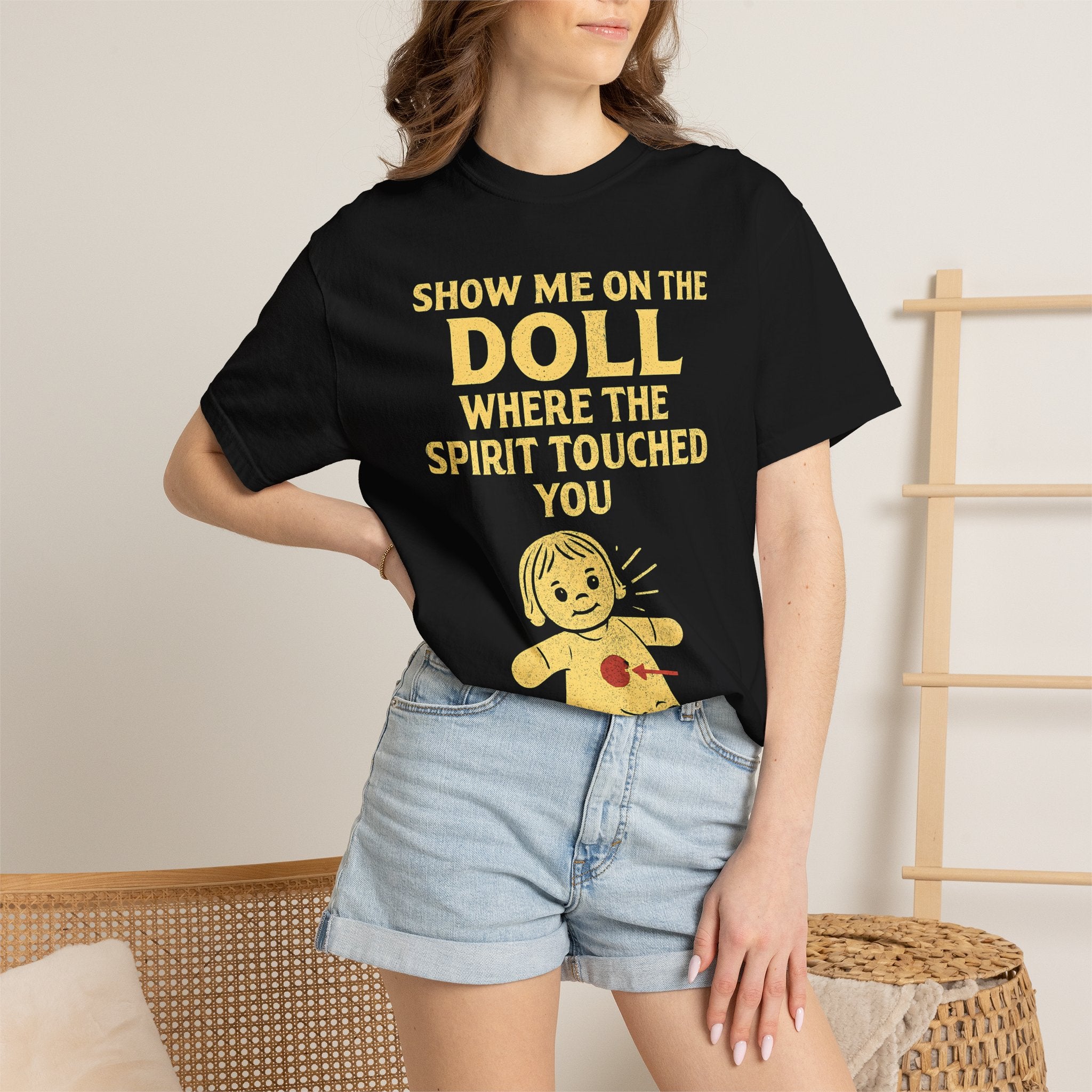 "Show Me On The Doll" Unisex Garment-Dyed T-shirt