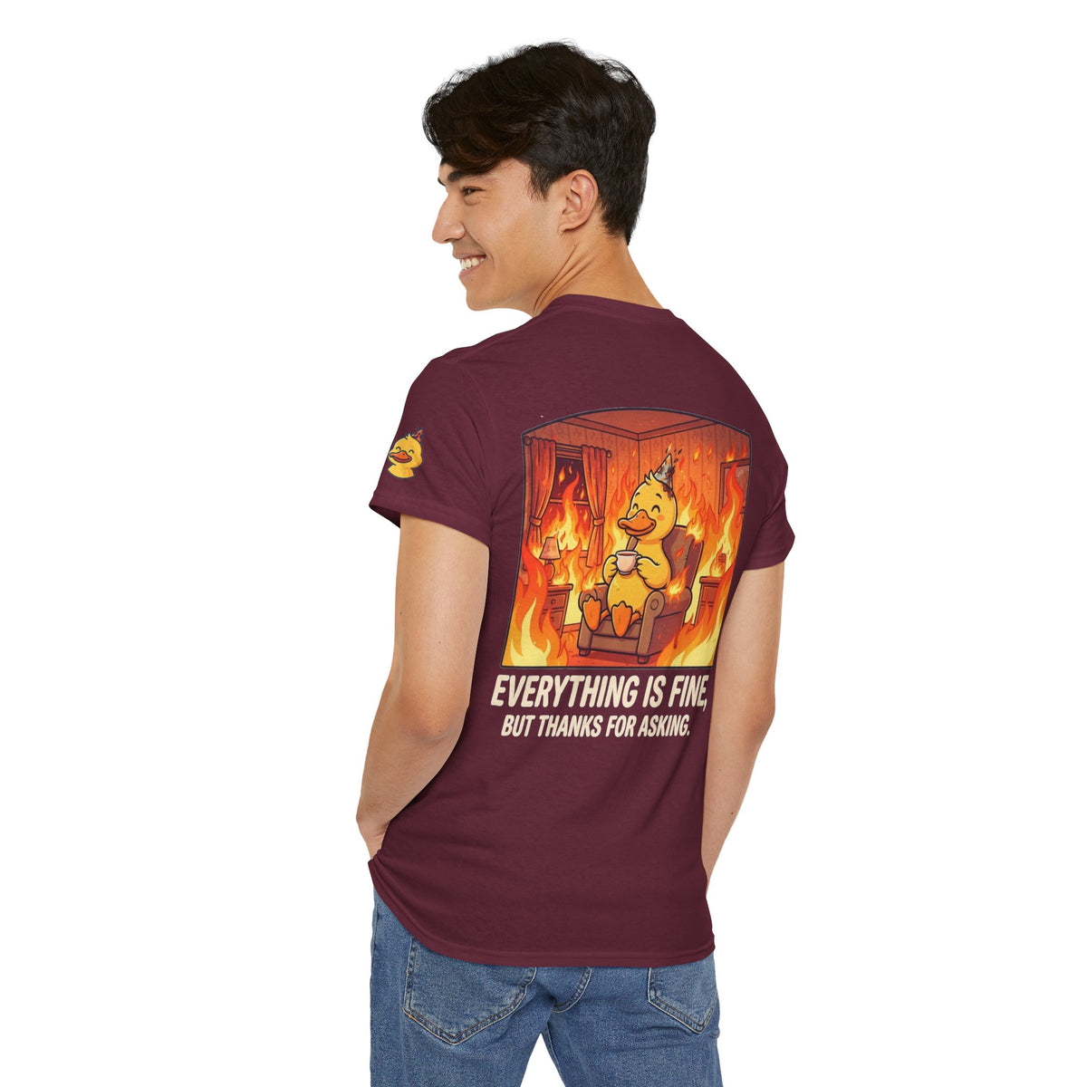 Color: Maroon | Everything Is Okay Premium Graphic Tee