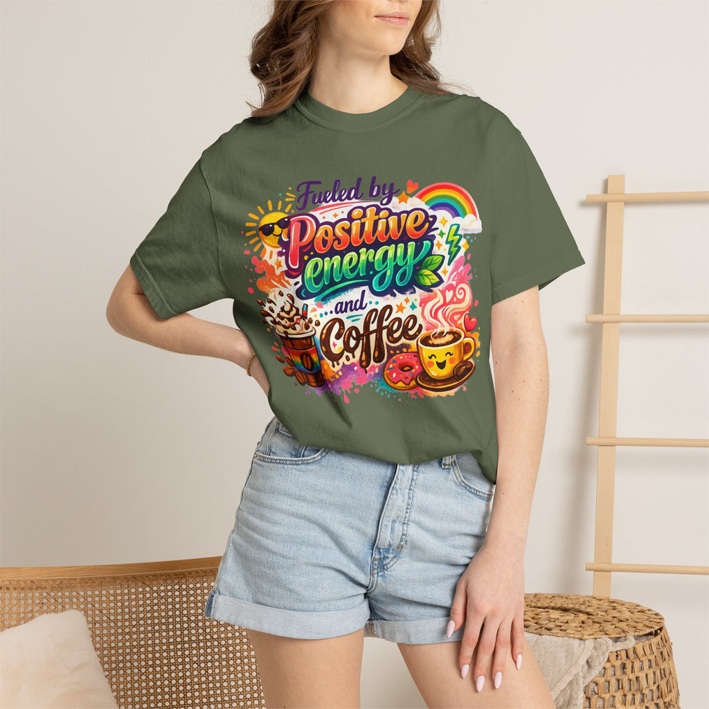 "The Caffeine-Induced Optimist" Unisex Garment-Dyed T-shirt