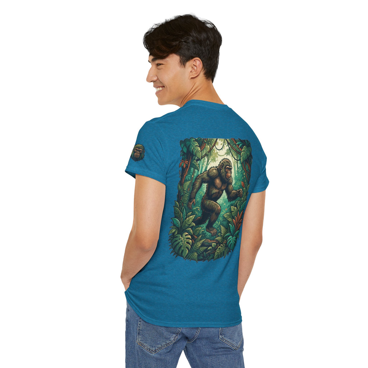 Color: Antique Sapphire | The Bukit Timah Monkey Man (Singapore) Premium Graphic Tee