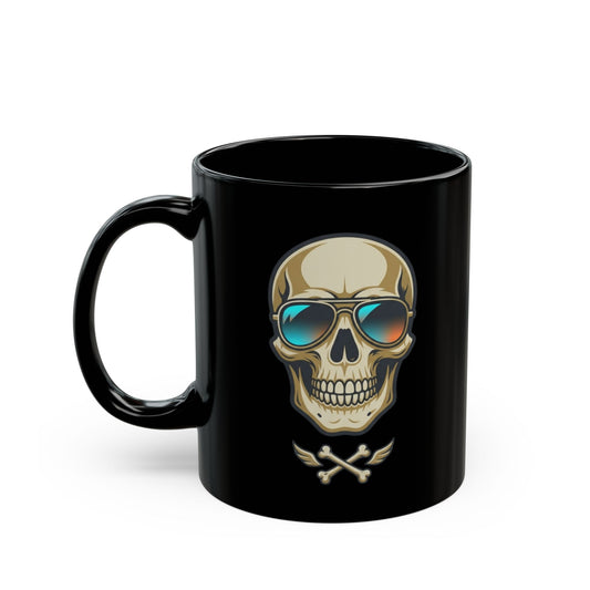 "Bad to the Bone Marrow" Black Ceramic Mug — Graphic