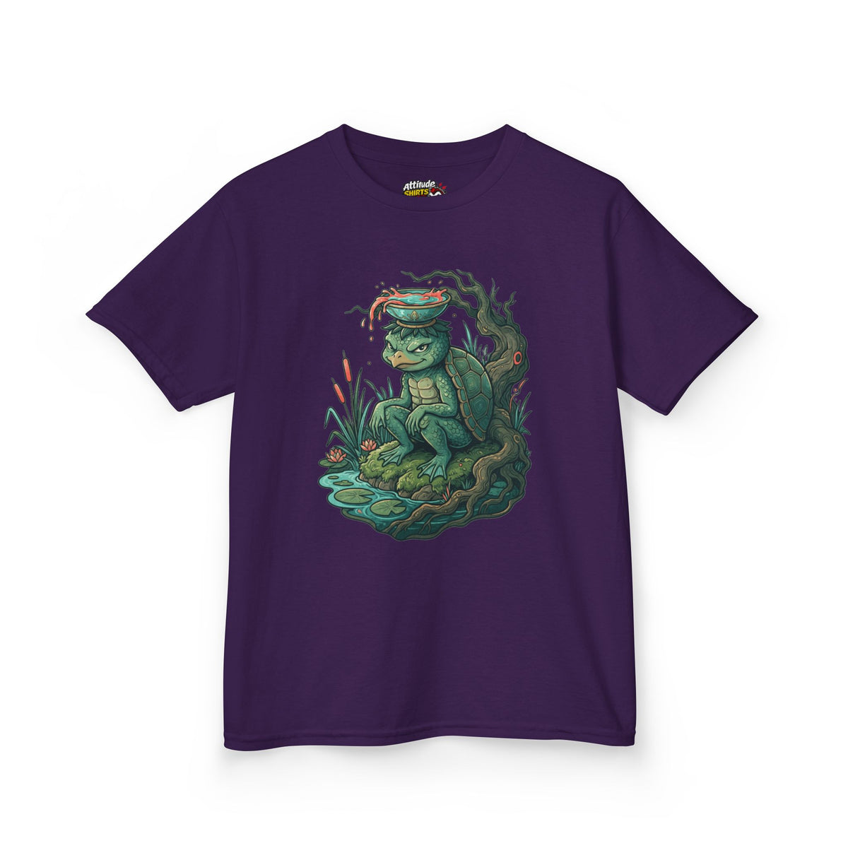 Color: Purple | Kappa (Japanese Folklore) Kids Tee