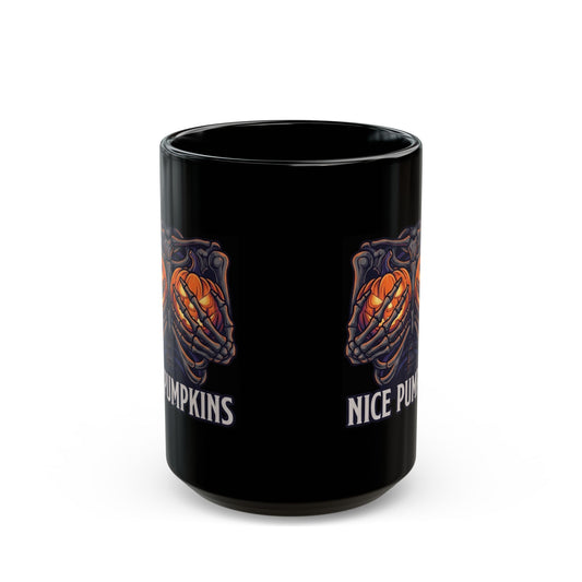 "Nice Pumpkins" Black Ceramic Mug