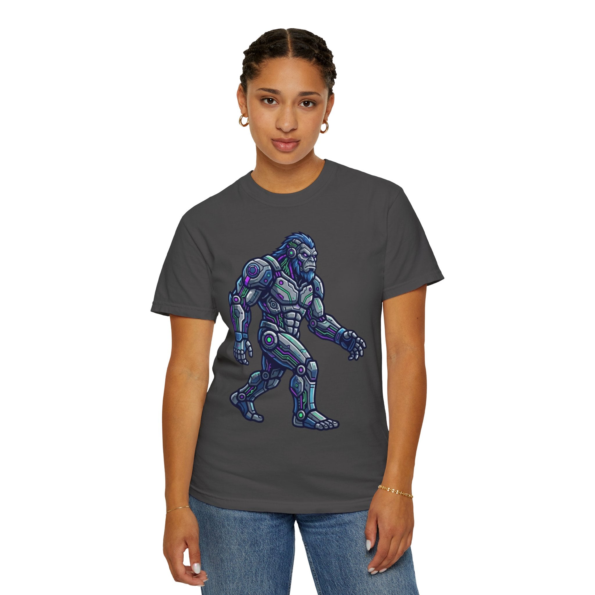 "Cyber Bigfoot" Unisex Garment-Dyed Tee