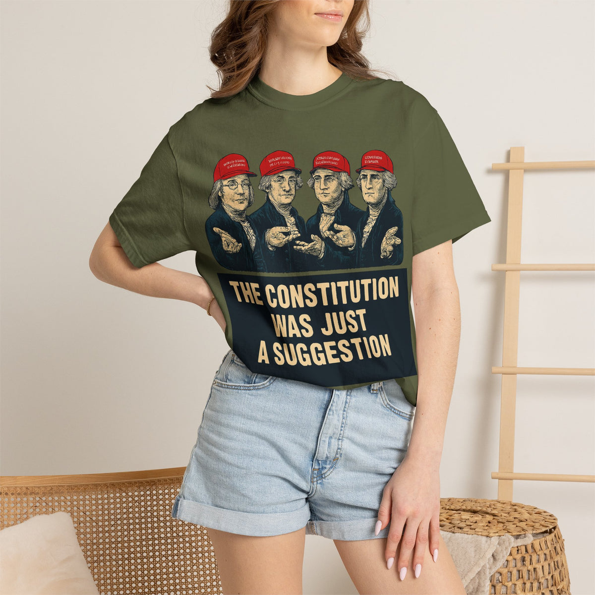 Color: Hemp | The Constitution Was Just a Suggestion Unisex Garment-Dyed T-shirt