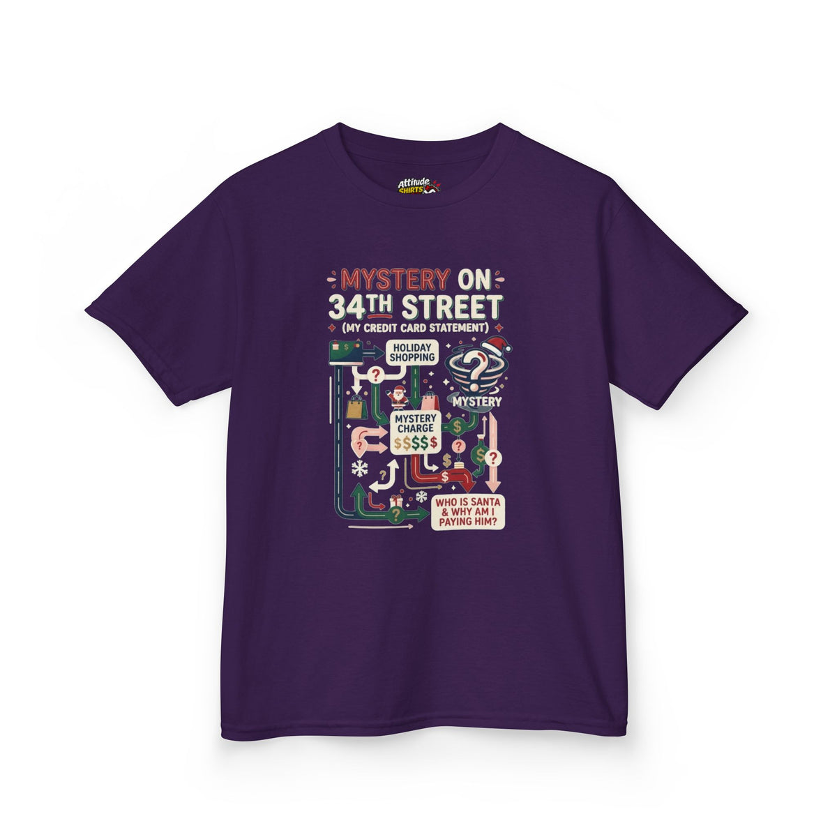 Color: Purple | Mystery On 34th Street Kids Tee