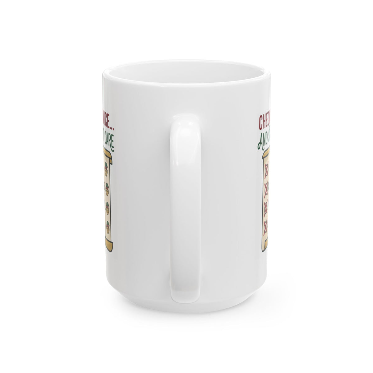 "Checking It Twice" White Ceramic Mug