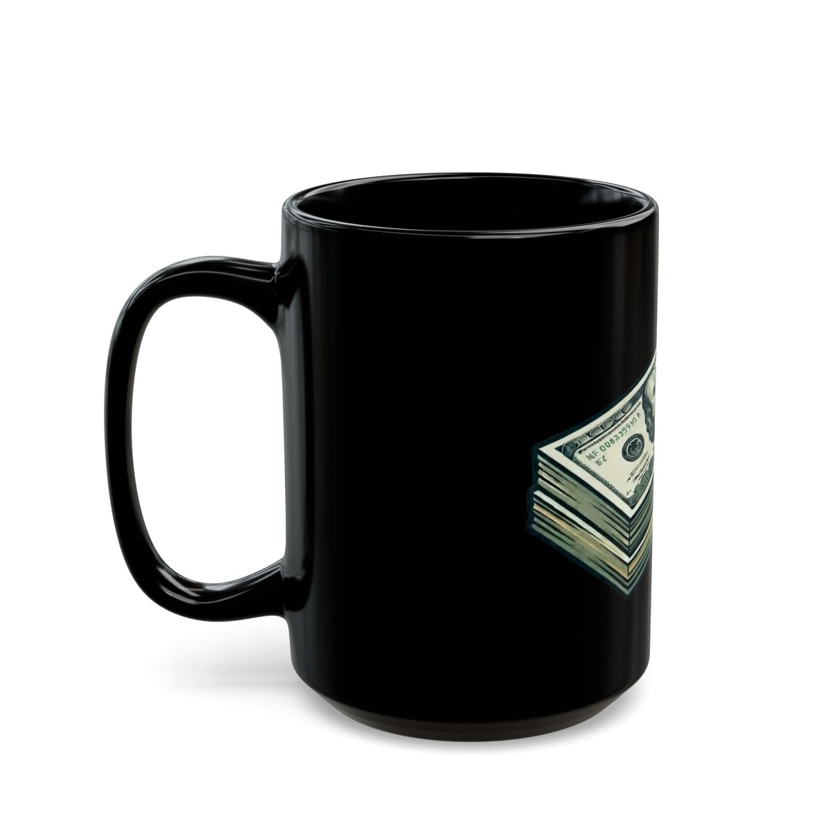 "100 Bucks" Black Ceramic Mug — Graphic