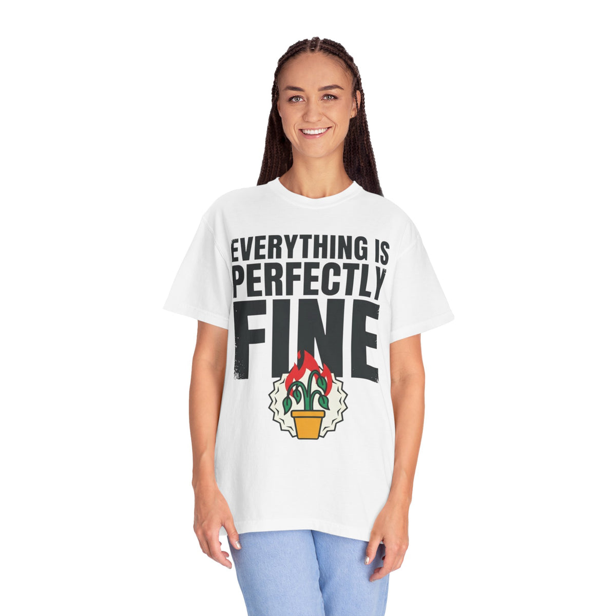 Color: White | Perfectly Fine Unisex Garment-Dyed Tee